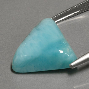 13.67캐럿 천연 그린 블루 라리마, 트릴리언, 17.8×15.4 mm, 불투명체
