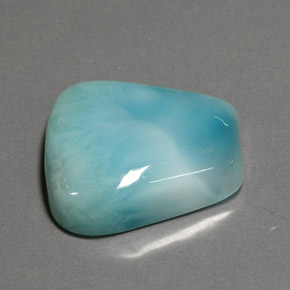 20.52캐럿 천연 그린 블루 라리마, 멋진 모양, 19.6×16.5 mm, 불투명체