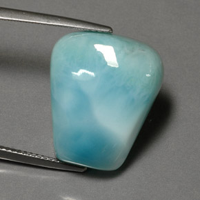 20.52캐럿 천연 그린 블루 라리마, 멋진 모양, 19.6×16.5 mm, 불투명체