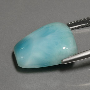 20.52캐럿 천연 그린 블루 라리마, 멋진 모양, 19.6×16.5 mm, 불투명체