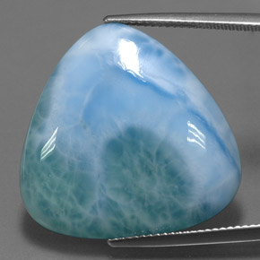 27.83캐럿 천연 그린 블루 라리마, 트릴리언, 25.2×24.8 mm, 불투명체