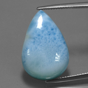 18.19캐럿 천연 블루 라리마, 배 모양, 23.2×15.4 mm, 불투명체