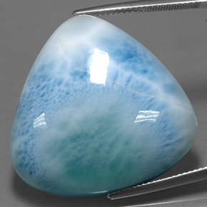 55.13캐럿 천연 그린 블루 라리마, 트릴리언, 29.2×28.5 mm, 불투명체