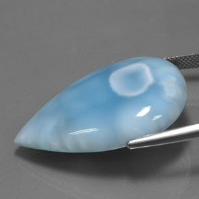 52.05캐럿 천연 블루 라리마, 배 모양, 33.9×26.9 mm, 불투명체