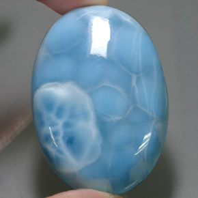149.60캐럿 천연 블루 라리마, 타원형 컷, 50×34.1 mm, 불투명체