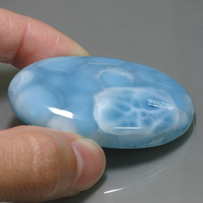 149.60캐럿 천연 블루 라리마, 타원형 컷, 50×34.1 mm, 불투명체