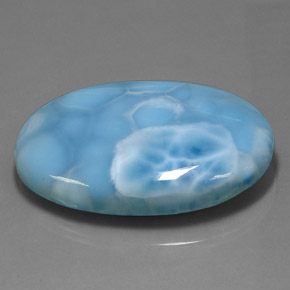 149.60캐럿 천연 블루 라리마, 타원형 컷, 50×34.1 mm, 불투명체