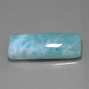 60.74캐럿 천연 그린 블루 라리마, 바게트, 39.5×17.8 mm, 불투명체
