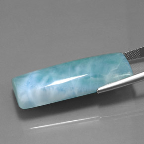 60.74캐럿 천연 그린 블루 라리마, 바게트, 39.5×17.8 mm, 불투명체