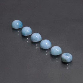 캐럿 천연 블루 라리마 보석, 라운드 컷, 5.11 mm, 불투명체