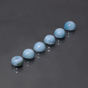 캐럿 천연 블루 라리마 보석, 라운드 컷, 5.11 mm, 불투명체