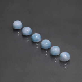 캐럿 천연 블루 라리마 보석, 라운드 컷, 5.15 mm, 불투명체