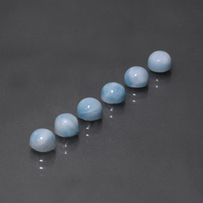 캐럿 천연 블루 라리마 보석, 라운드 컷, 5.15 mm, 불투명체