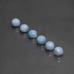 캐럿 천연 블루 라리마 보석, 라운드 컷, 5.15 mm, 불투명체