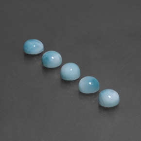 캐럿 천연 블루 라리마 보석, 라운드 컷, 5.12 mm, 불투명체