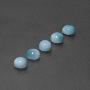 캐럿 천연 블루 라리마 보석, 라운드 컷, 5.12 mm, 불투명체