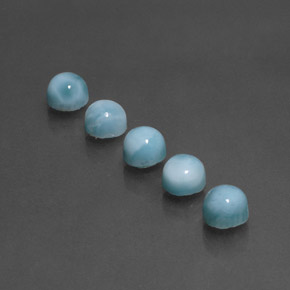 캐럿 천연 블루 라리마 보석, 라운드 컷, 5.21 mm, 불투명체
