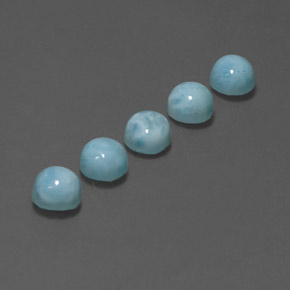 캐럿 천연 블루 라리마 보석, 라운드 컷, 5.18 mm, 불투명체