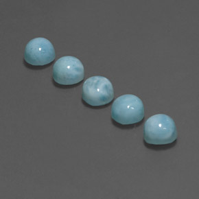 캐럿 천연 블루 라리마 보석, 라운드 컷, 5.18 mm, 불투명체