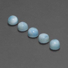캐럿 천연 블루 라리마 보석, 라운드 컷, 5.00 mm, 불투명체