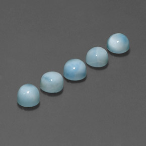 캐럿 천연 블루 라리마 보석, 라운드 컷, 5.00 mm, 불투명체