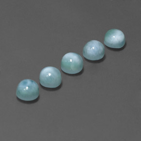 캐럿 천연 블루 라리마 보석, 라운드 컷, 5.15 mm, 불투명체