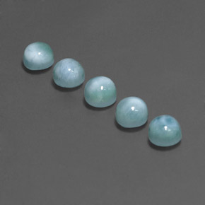 캐럿 천연 블루 라리마 보석, 라운드 컷, 5.15 mm, 불투명체