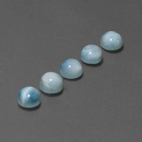 캐럿 천연 블루 라리마 보석, 라운드 컷, 5.17 mm, 불투명체