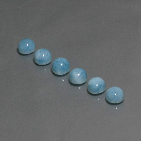 캐럿 천연 블루 라리마 보석, 라운드 컷, 5.16 mm, 불투명체