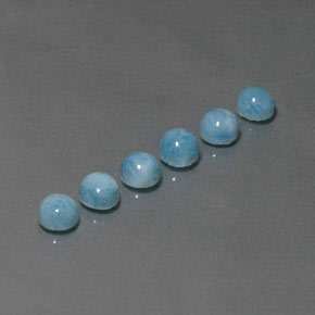 캐럿 천연 블루 라리마 보석, 라운드 컷, 5.16 mm, 불투명체