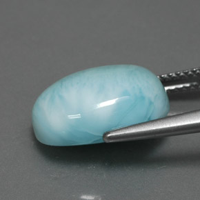 7.33캐럿 천연 블루 라리마, 타원형 컷, 14.1×10.1 mm, 불투명체