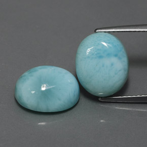 캐럿 천연 블루 라리마 보석, 타원형 컷, 12.2×10.1 mm, 불투명체