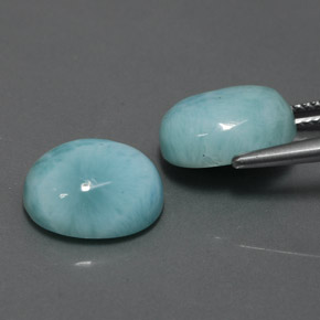 캐럿 천연 블루 라리마 보석, 타원형 컷, 12.2×10.1 mm, 불투명체