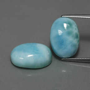 캐럿 천연 블루 라리마 보석, 타원형 컷, 14.1×10.2 mm, 불투명체