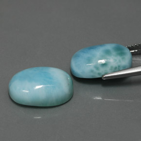 캐럿 천연 블루 라리마 보석, 타원형 컷, 14.1×10.2 mm, 불투명체