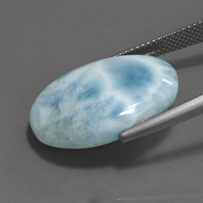 18.44캐럿 천연 블루 라리마, 타원형 컷, 22.1×15.9 mm, 불투명체