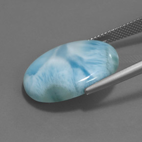 17.15캐럿 천연 파란색 라리마, 타원형 컷, 불투명체