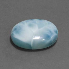 24.16캐럿 천연 블루 라리마, 타원형 컷, 22.2×16.2 mm, 불투명체