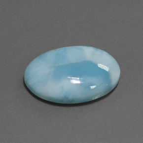 15.89캐럿 천연 블루 라리마, 타원형 컷, 22×16.4 mm, 불투명체