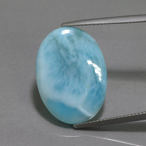 14.10캐럿 천연 블루 라리마, 타원형 컷, 22.3×16.1 mm, 불투명체