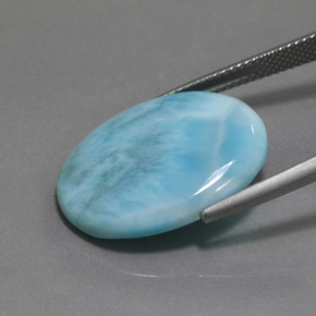 14.10캐럿 천연 블루 라리마, 타원형 컷, 22.3×16.1 mm, 불투명체