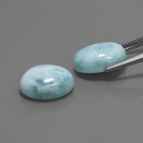 캐럿 천연 블루 라리마 보석, 타원형 컷, 14.2×10.2 mm, 불투명체