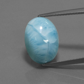 7.87캐럿 천연 블루 라리마, 타원형 컷, 14×10 mm, 불투명체