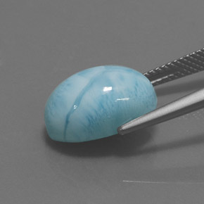 7.87캐럿 천연 블루 라리마, 타원형 컷, 14×10 mm, 불투명체