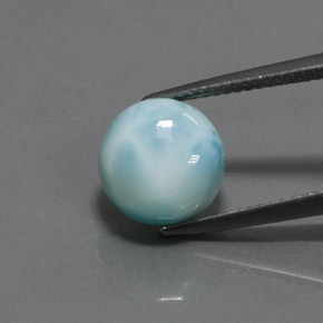 4.85캐럿 천연 블루 라리마, 라운드 컷, 10.01 mm, 불투명체