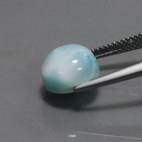 4.85캐럿 천연 블루 라리마, 라운드 컷, 10.01 mm, 불투명체