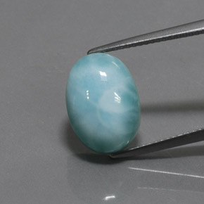 7.08캐럿 천연 블루 라리마, 타원형 컷, 14.2×10.2 mm, 불투명체