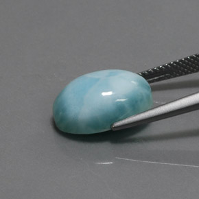 7.08캐럿 천연 블루 라리마, 타원형 컷, 14.2×10.2 mm, 불투명체