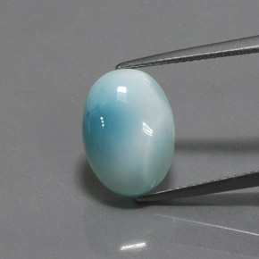 7.44캐럿 천연 블루 라리마, 타원형 컷, 14.2×10.3 mm, 불투명체