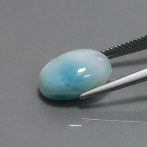 7.44캐럿 천연 블루 라리마, 타원형 컷, 14.2×10.3 mm, 불투명체